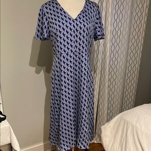 Elegant Blue Patterned Dress